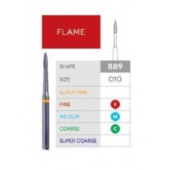 3D Dental, Flame, Diamond, Bur, Fine, 889-010F 10/Pk